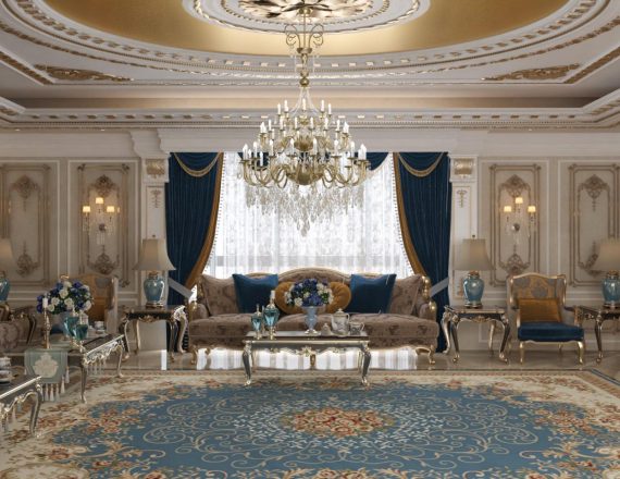 تصميم صالة كلاسيكية في قصر بالرياض